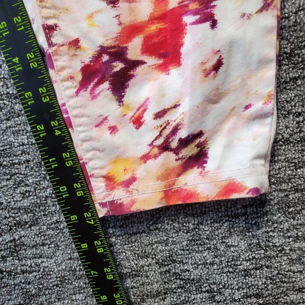 Terra Sky Jeggings Womens 2X Multicolor Watercolor Floral Skinny Pull On Pants‎